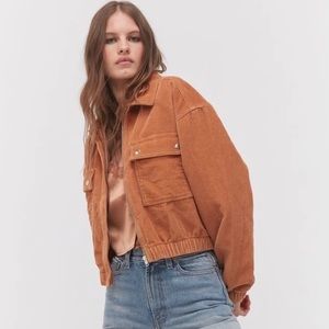 UO Corduroy Crop Bomber Jacket